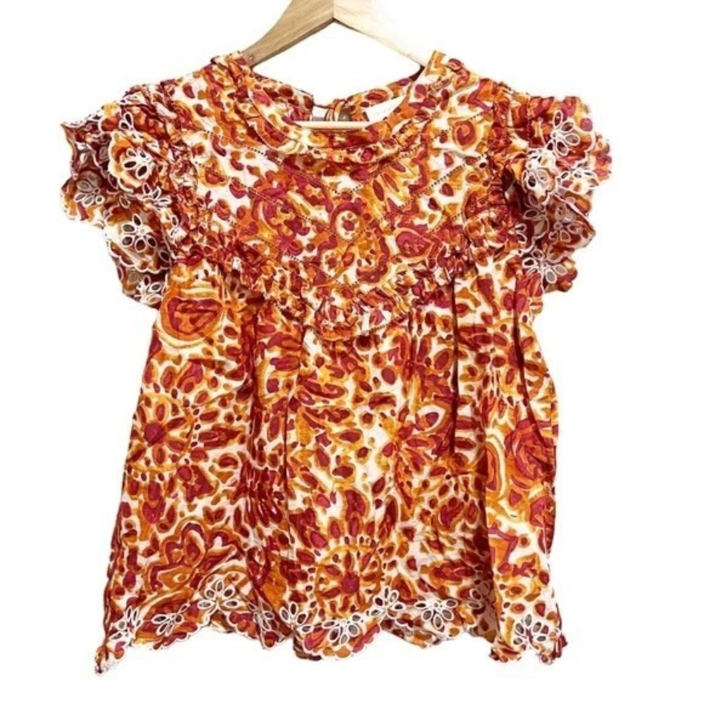 House of Harlow 1960 Boho Floral Ruffle Top Medium‎ Cottagecore Festival